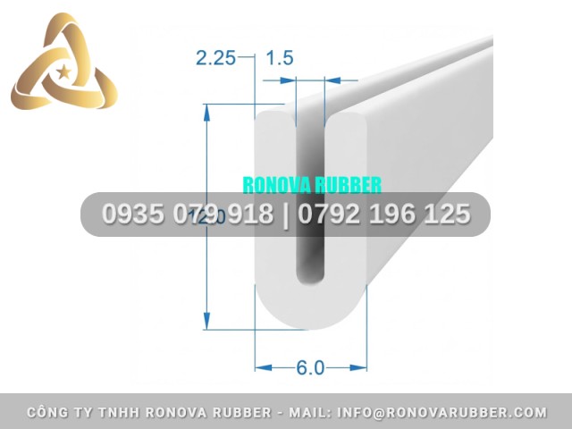 Dây ron silicon chữ U 6x12x1.5
