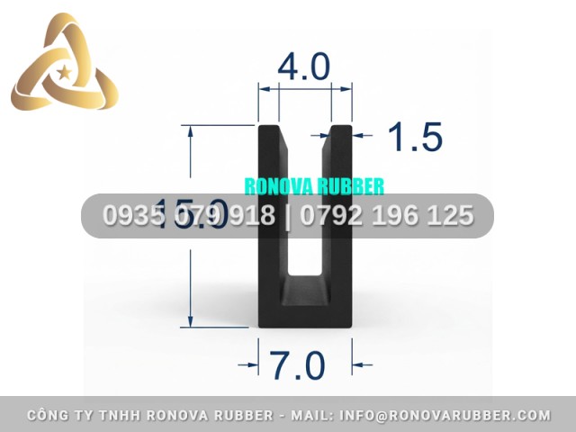 Hệ gioăng nồi áp suất công nghiệp dòng silicon Ronova chữ U 7x15x4
