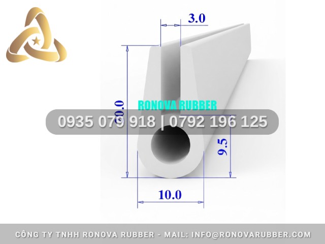 Hệ gioăng nồi áp suất công nghiệp từ silicon chữ U 10x20x3