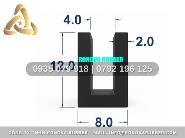 Hệ gioăng ứng dụng nồi áp suất công nghiệp silicon chữ U 8x12x4