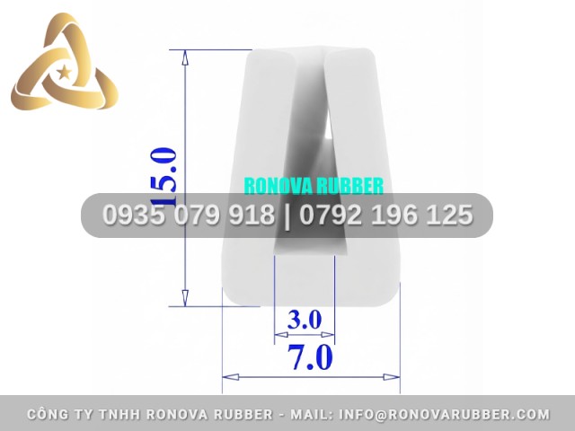 Phụ kiện gioăng silicon chữ U 7x15x3