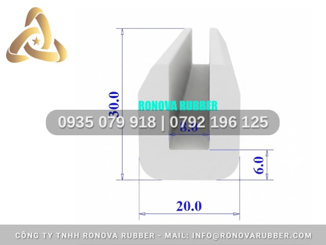 Phụ kiện ron thiết bị nồi hấp silicon chữ U 20x30x8