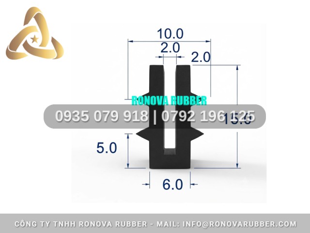 Sợi gioăng của silicon Ronova chữ U 6x15x2