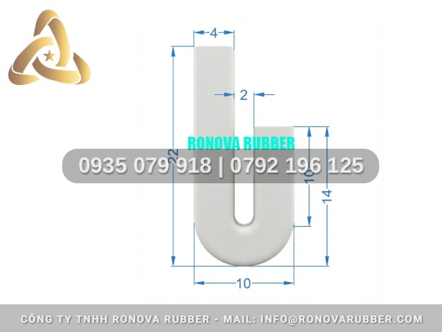 Sợi gioăng silicon chữ U 10x22x2