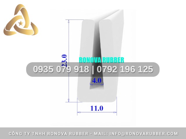 Sợi gioăng silicon dùng cho tủ sấy chữ U 11x23x4