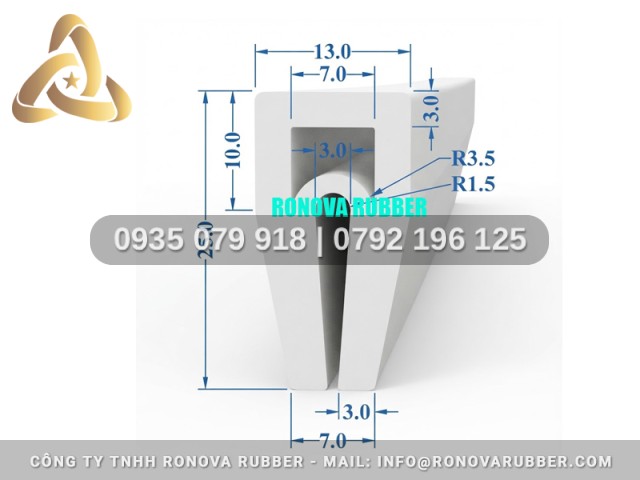 Thanh ron silicon lắp lò nướng chữ U 13x25x3