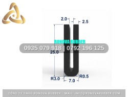 Thanh ron silicon Ronova lò nướng chữ U 7x25x2.5
