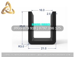 Vật tư gioăng nồi sấy silicon Ronova chữ U 21x25x16